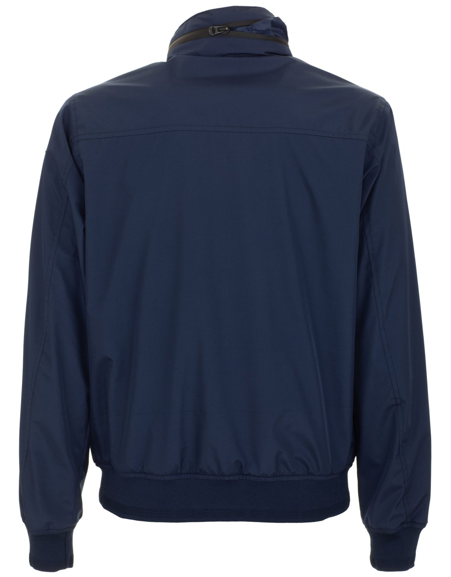 Sleek Blue Windbreaker With Concealed Hood