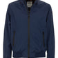 Sleek Blue Windbreaker With Concealed Hood