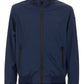 Sleek Blue Windbreaker With Concealed Hood