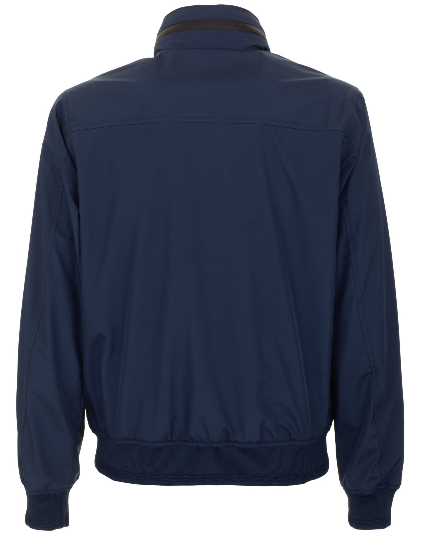 Sleek Blue Windbreaker With Concealed Hood