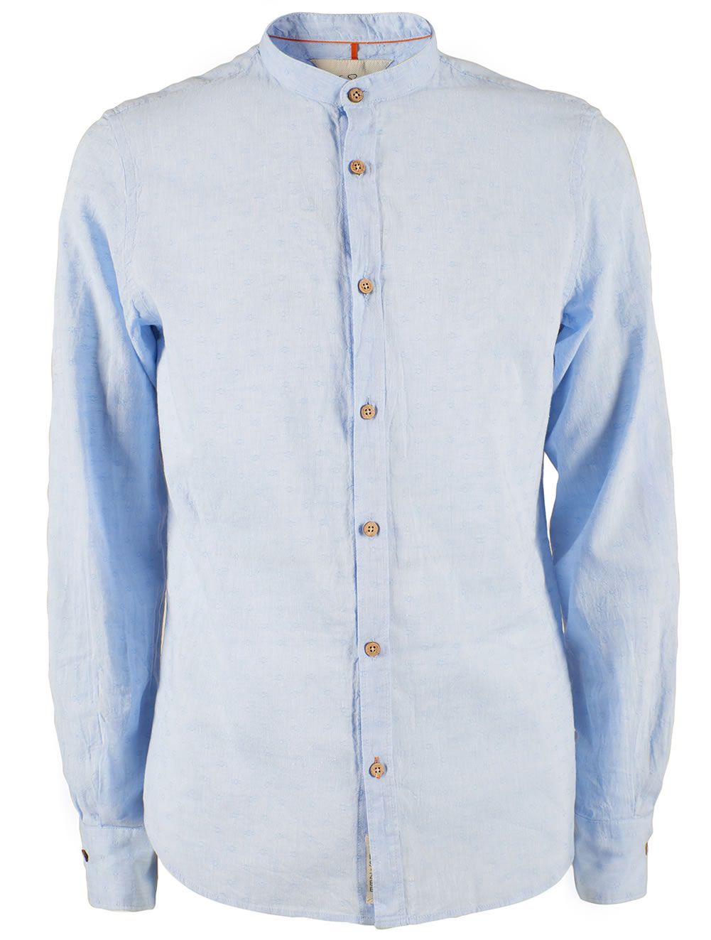 Elegant Light Blue Linen Long Sleeve Shirt