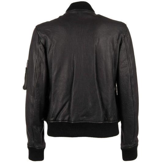 Sleek Lambskin Multipocket Military Jacket