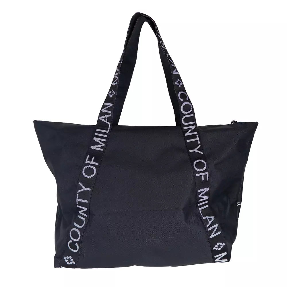 Iconic Black Shopper with Signature Design