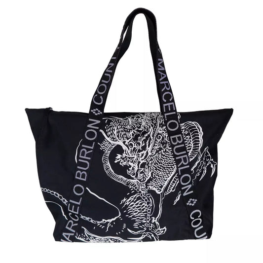 Iconic Black Shopper with Signature Design