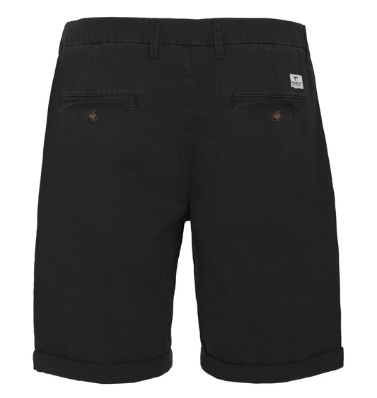 Sleek Black Cotton Bermuda Shorts for Men