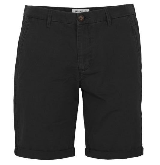 Sleek Black Cotton Bermuda Shorts for Men