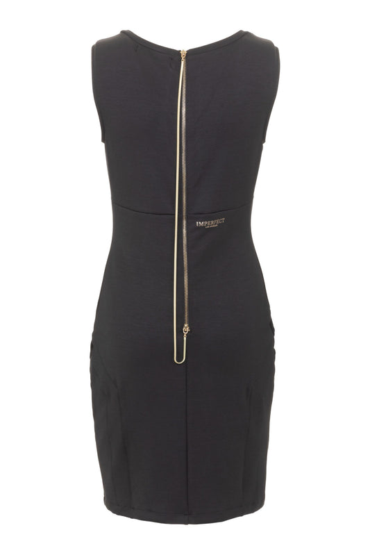 Elegant Black Bodycon Dress with Stretch