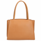 Chic Brown Eco-Leather Shopper with Silver Logo