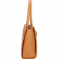 Chic Brown Eco-Leather Shopper with Silver Logo