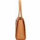 Chic Brown Eco-Leather Shopper with Silver Logo