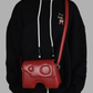 Chic Red Leather Crossbody Bag - Italian Elegance