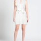 Chic Trapezoid Cut Short Linen Dress in White