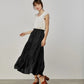 Chic Black Linen Long Skirt for Elegant Evenings