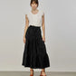 Chic Black Linen Long Skirt for Elegant Evenings