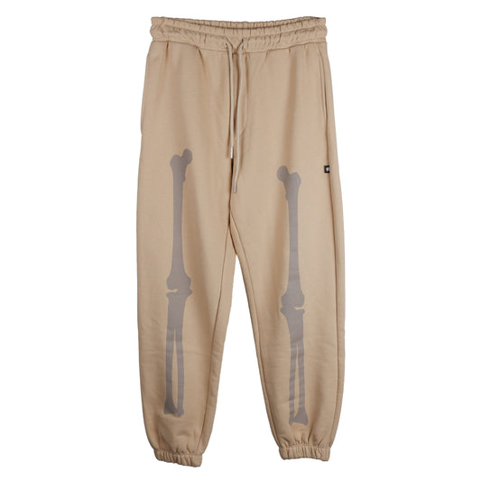 Graphic Cotton Sweatpants - Beige Italian Craft