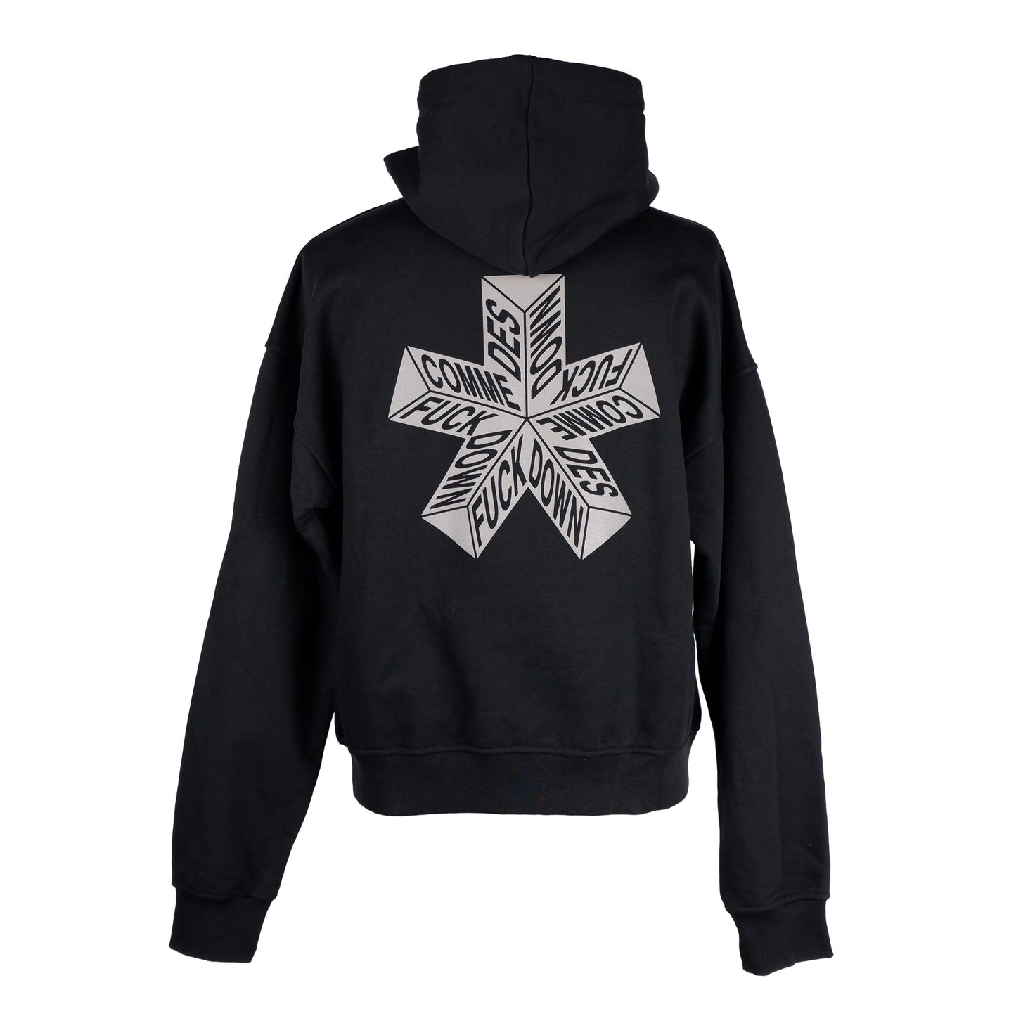 Sleek Black Cotton Hooded Sweatshirt