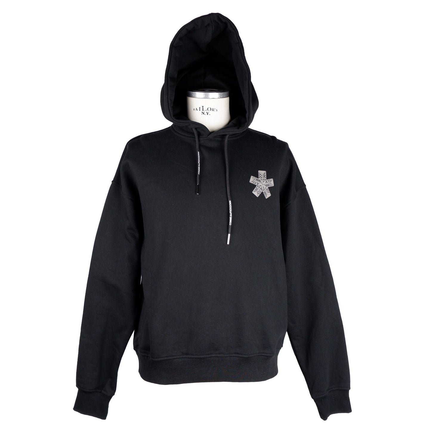 Sleek Black Cotton Hooded Sweatshirt