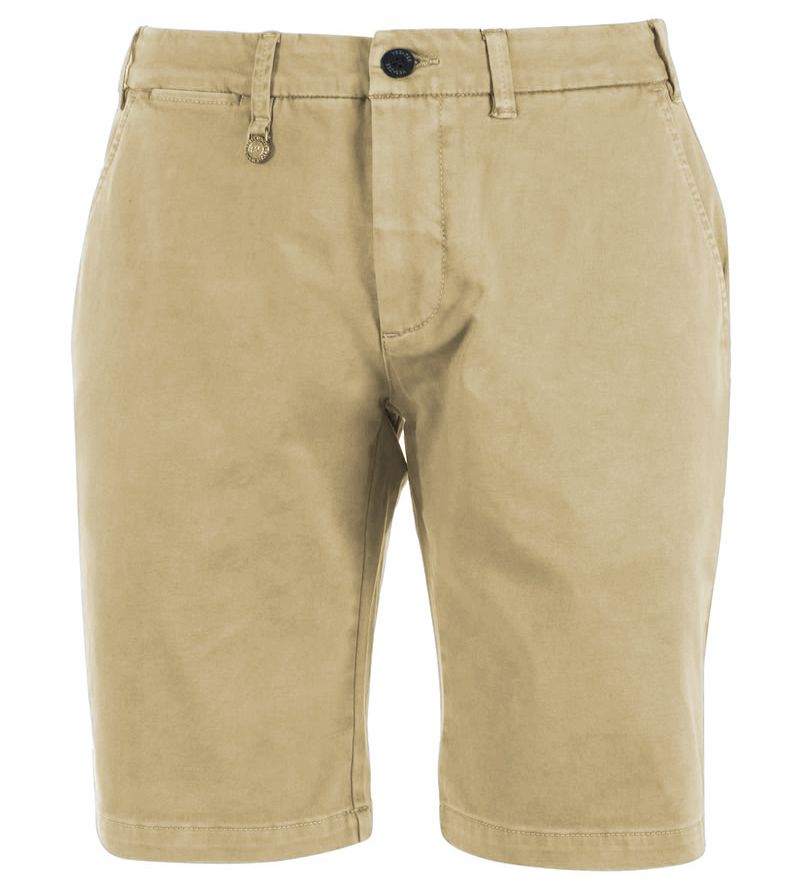 Beige Cotton Blend Bermuda Shorts