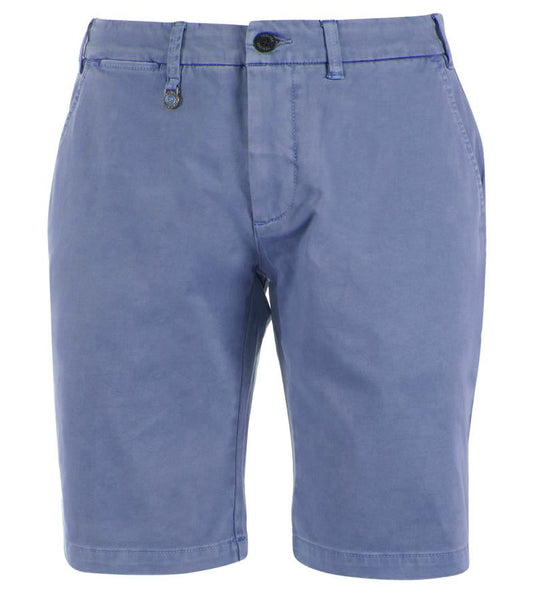 Chic Blue Cotton Bermuda Shorts