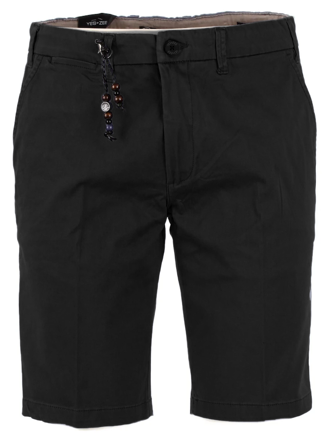 Sleek Cotton Blend Bermuda Shorts in Black