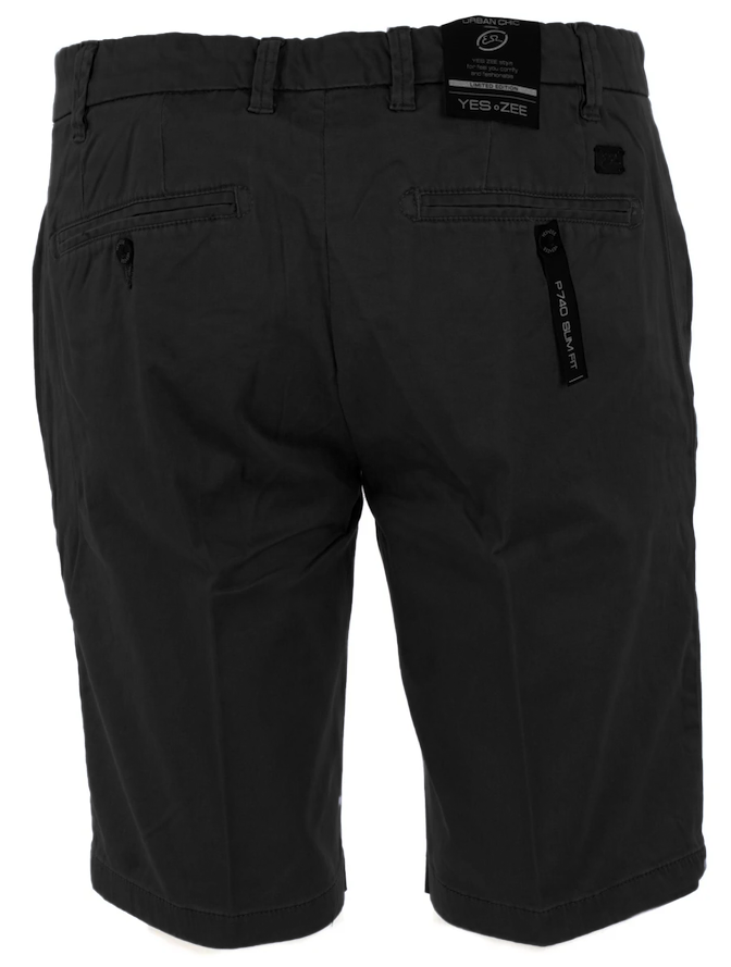 Sleek Cotton Blend Bermuda Shorts in Black