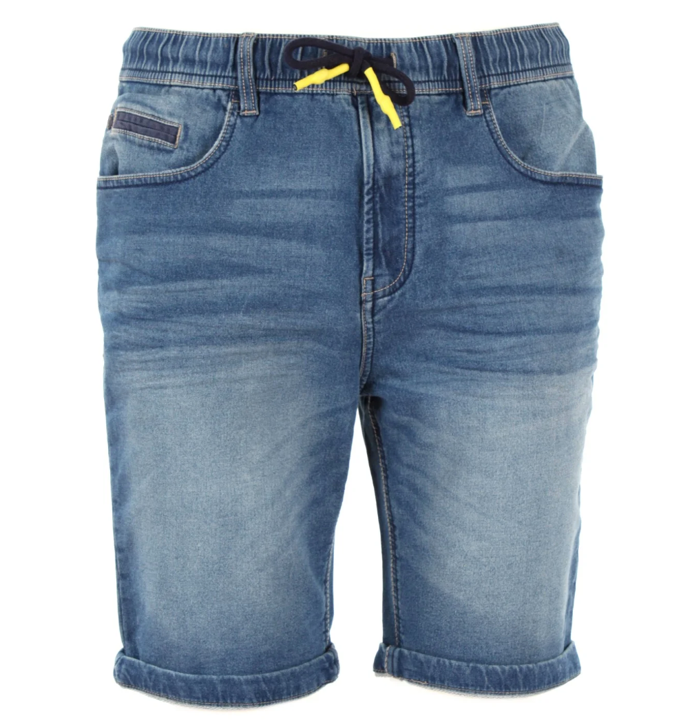 Stylish Cotton Denim Bermuda Shorts with Drawstring