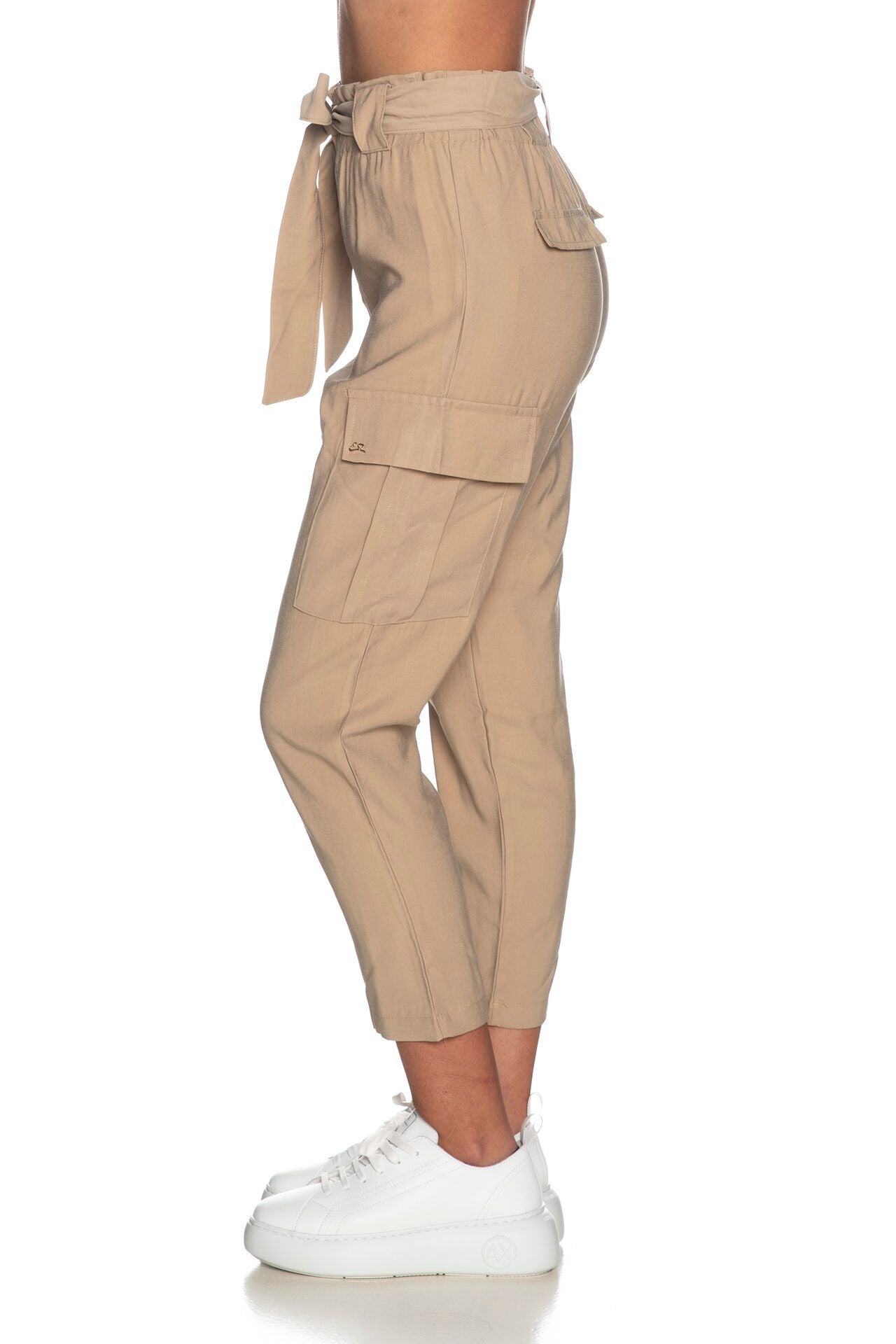 Beige Comfort-Fit Elegance Trousers