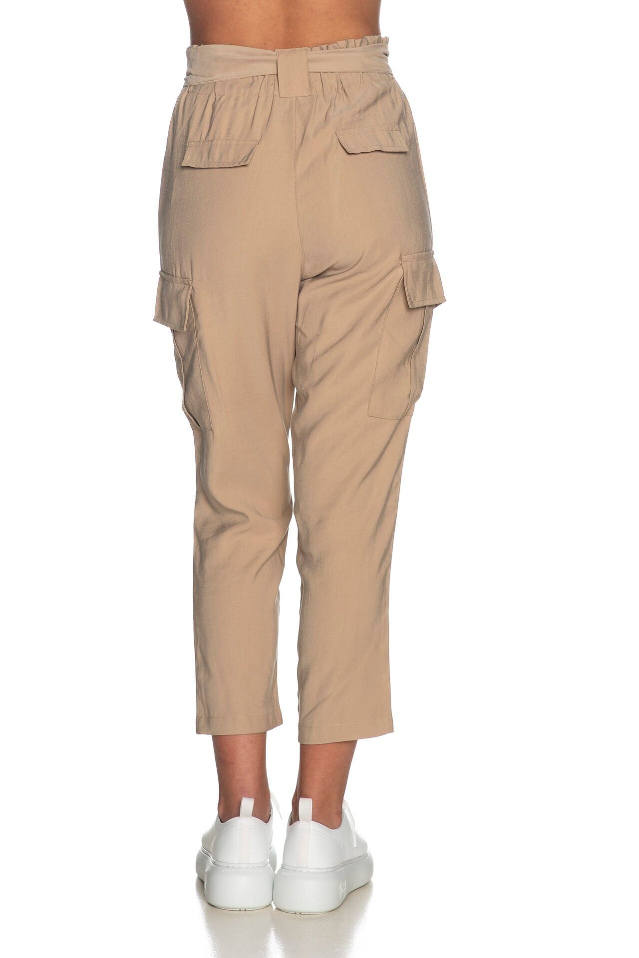 Beige Comfort-Fit Elegance Trousers