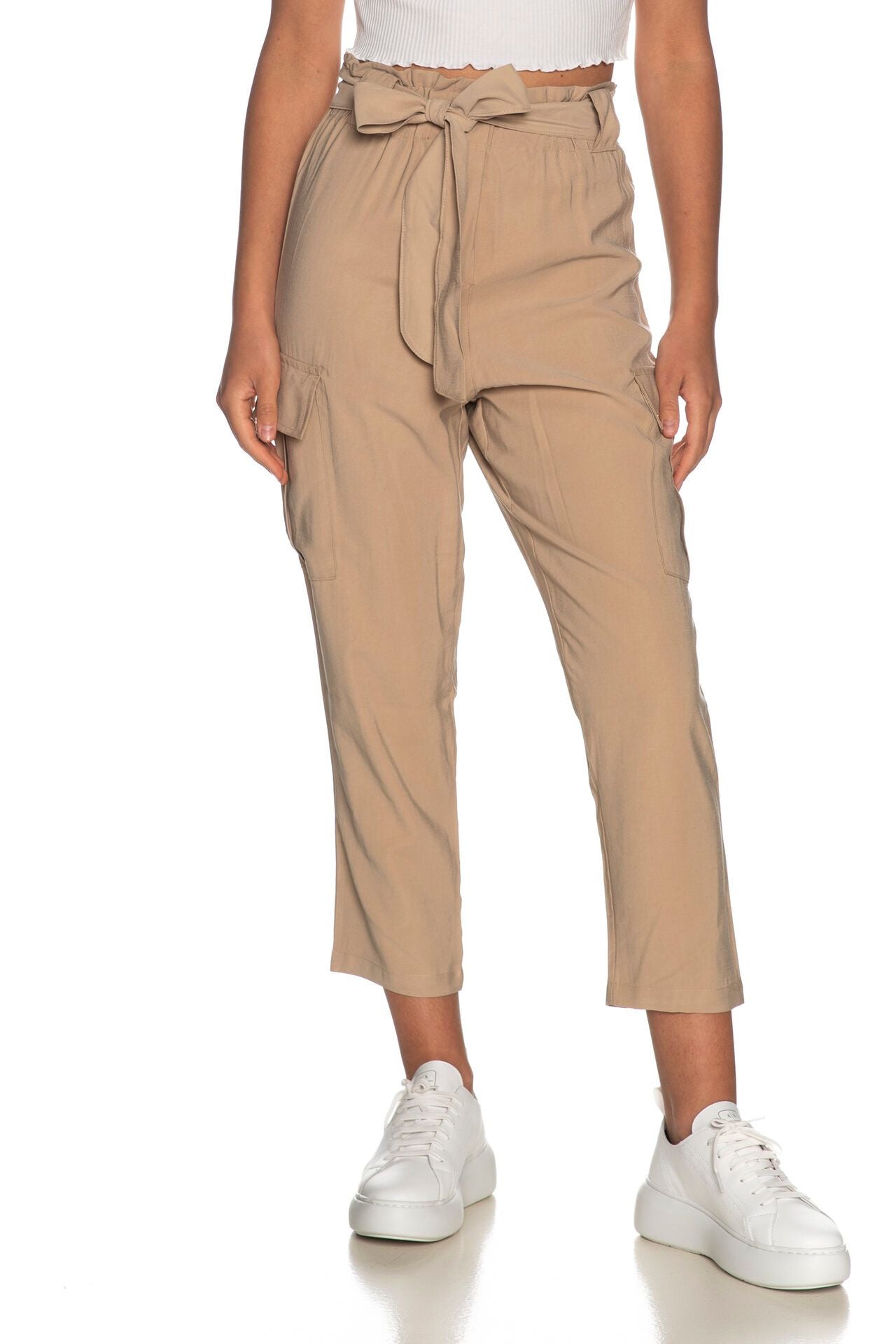 Beige Comfort-Fit Elegance Trousers