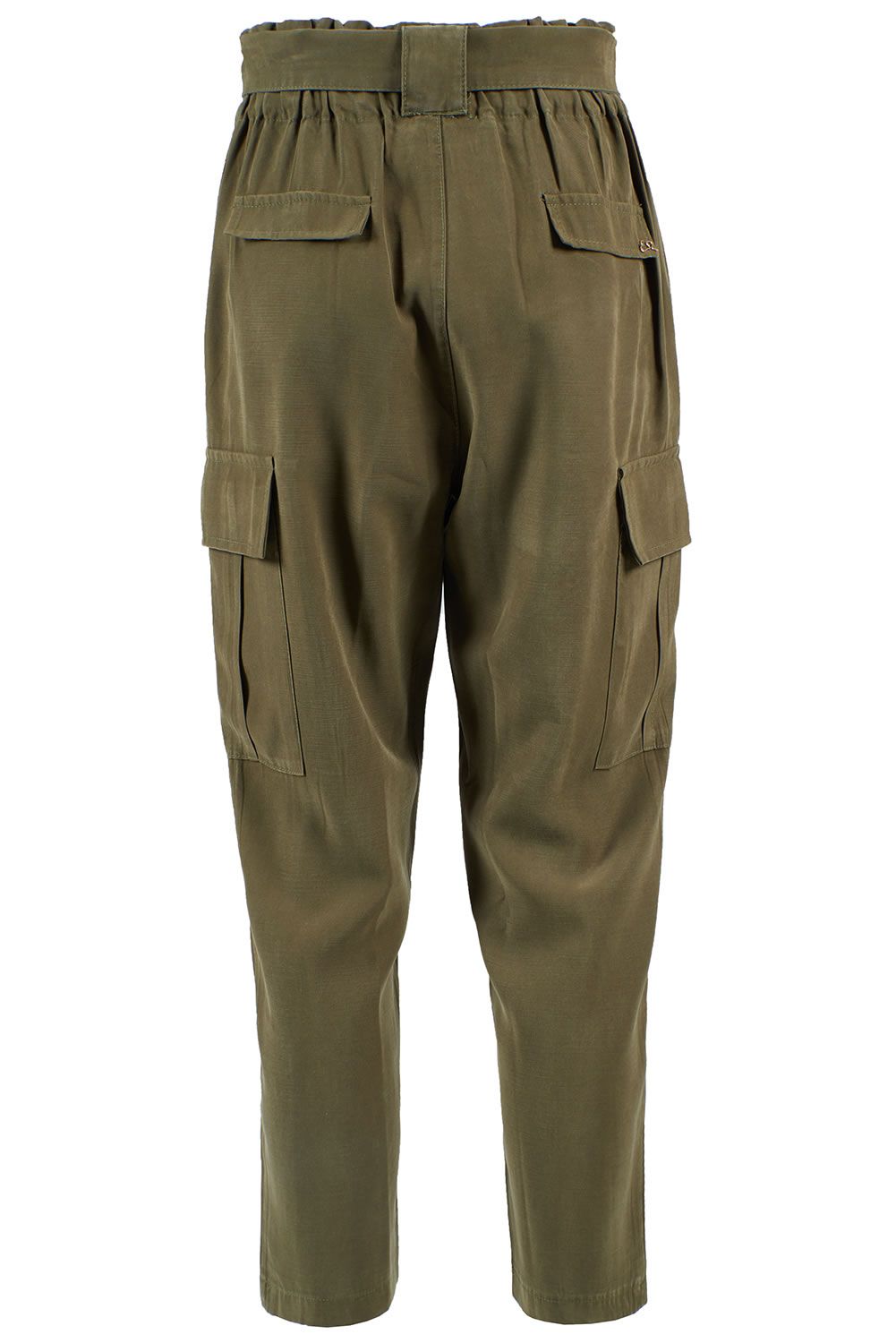 Green Viscose Blend Comfort-Fit Pants