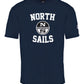 Blue Crewneck Cotton Tee with Front Print