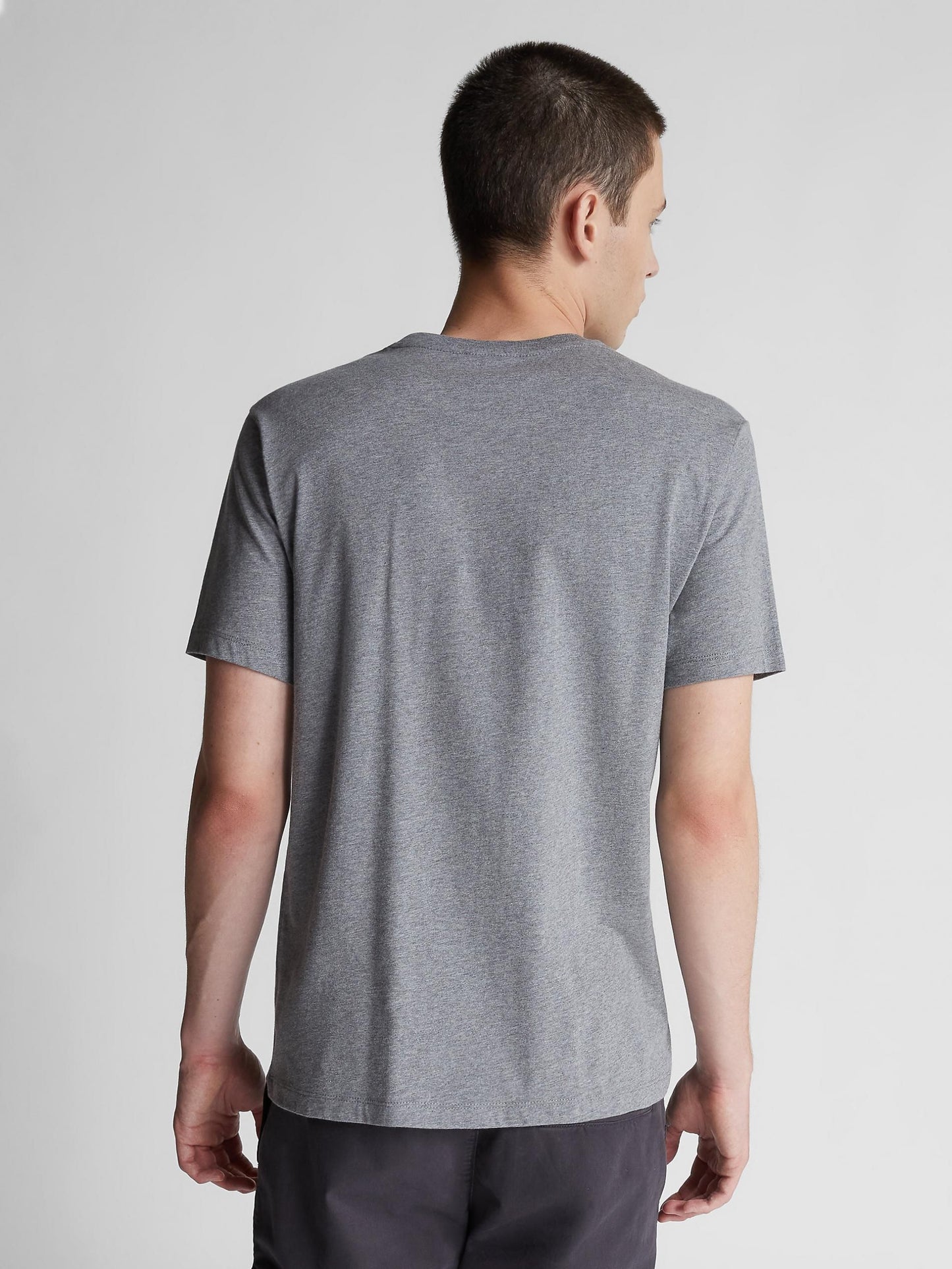 Chic Gray Crewneck Tee with Front Print