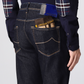 Dark Blue Denim Bard with Pony Skin Patch