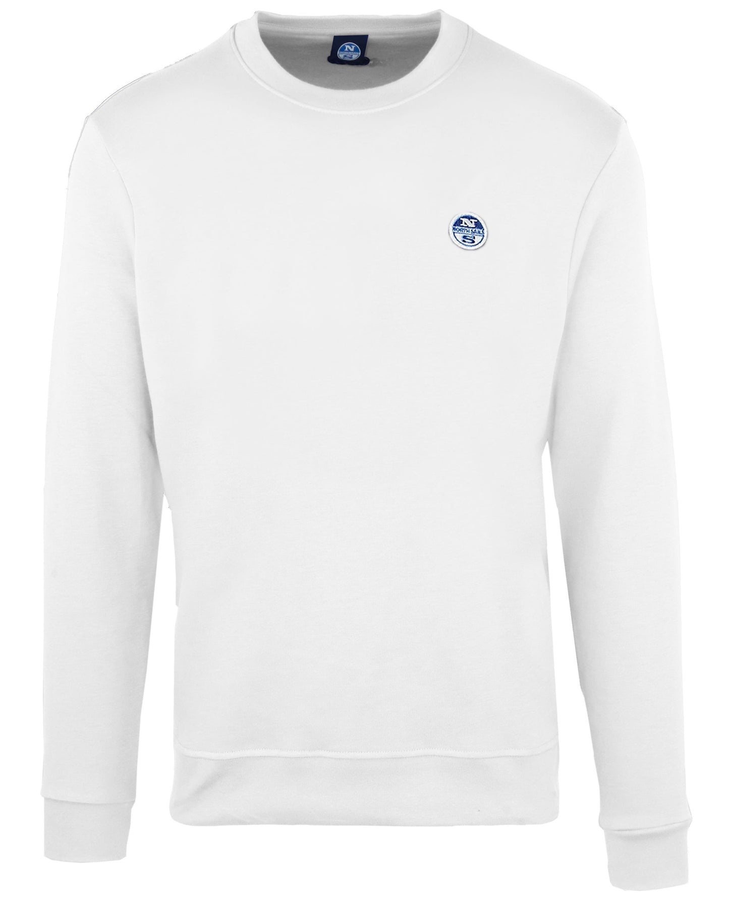 Chic White Crewneck Cotton Blend Sweatshirt