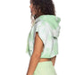 Apple Green Brushed Tie-Dye Sleeveless Hoodie