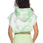 Apple Green Brushed Tie-Dye Sleeveless Hoodie