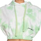 Apple Green Brushed Tie-Dye Sleeveless Hoodie