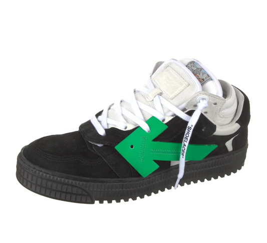 Elegant Low Suede Sneakers with Green Logo Detail