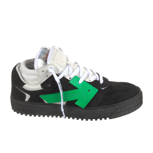 Elegant Low Suede Sneakers with Green Logo Detail