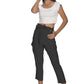 Chic Black Viscose Blend Cargo Pants