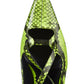 Fluo Yellow Python-Print Calfskin Pumps