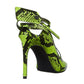 Fluo Yellow Python-Print Calfskin Pumps