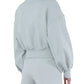 Chic Gray V-Neck Cotton Sweatshirt