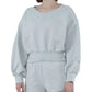 Chic Gray V-Neck Cotton Sweatshirt