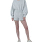 Chic Gray V-Neck Cotton Sweatshirt