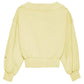 Chic Yellow V-Neck Cotton Sweatshirt