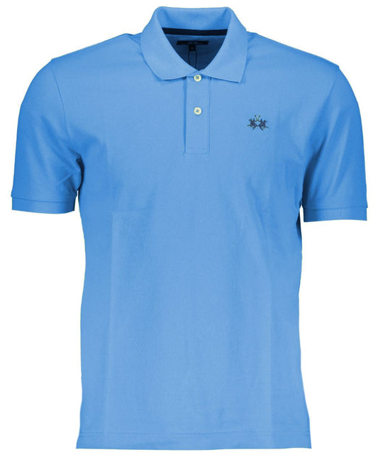 Elegant Light Blue Cotton Polo for Men