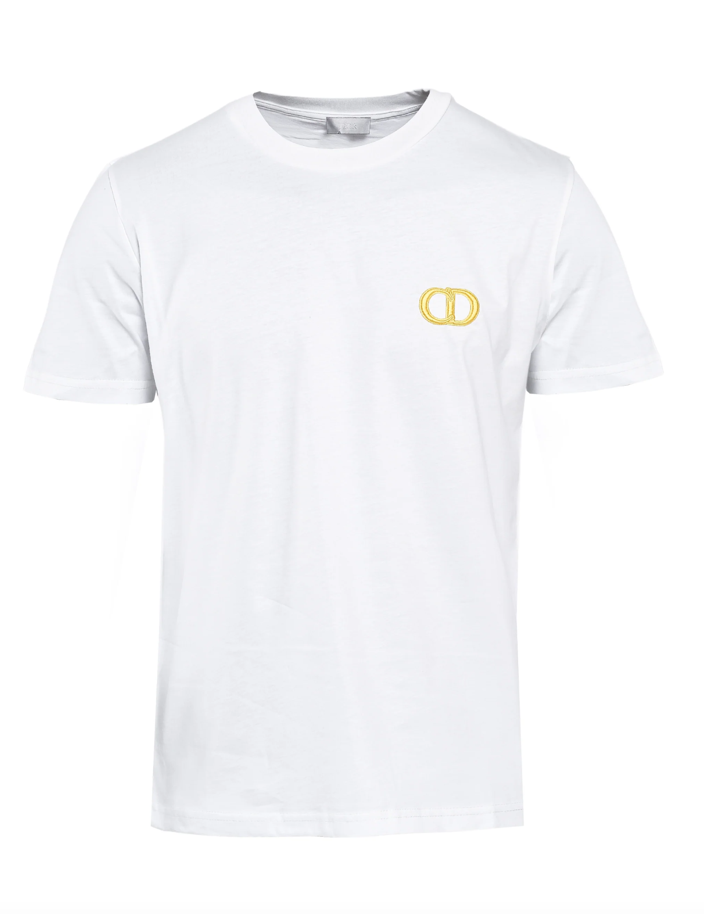 Elegant White Embroidered Logo Tee