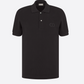 Elegant Black Cotton Pique Polo Shirt