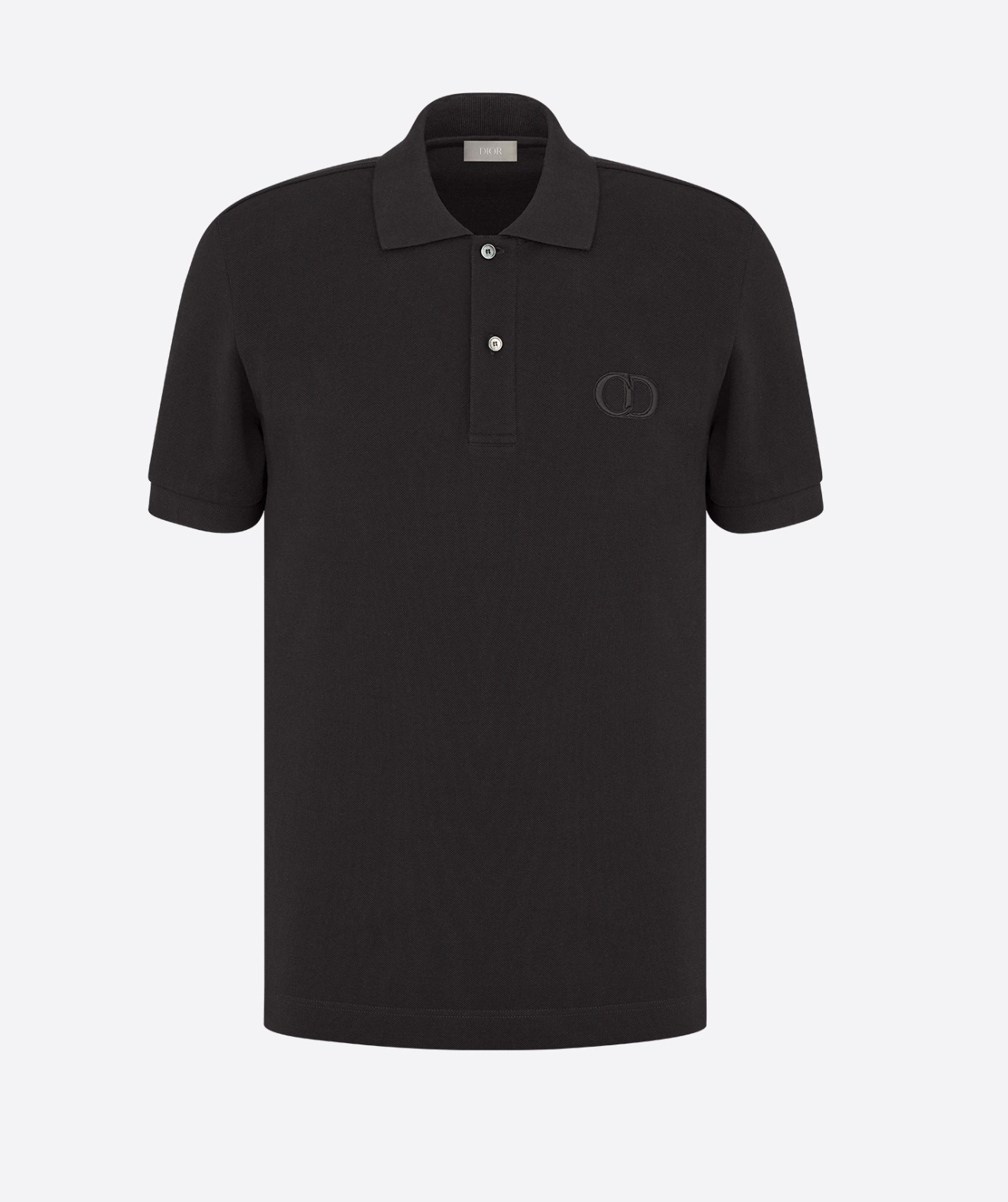 Elegant Black Cotton Pique Polo Shirt